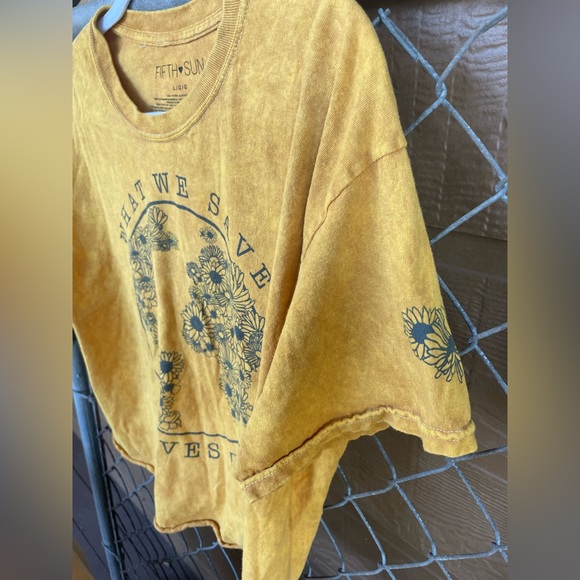 Fifth Sun Mustard Yellow What We Save Saves Us Tee - Picture 3 of 7
